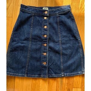 J. Crew button front denim skirt